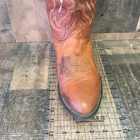Tony Lama Vintage Brown Smooth Quill Ostrich Cowboy Boots Mens 10.5 D - Picture 4 of 12